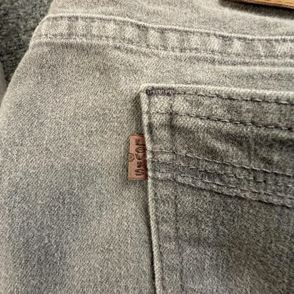 Levis Action Slacks Mens 44x30 Gray Twill Straight Leg Vintage Trousers #1246